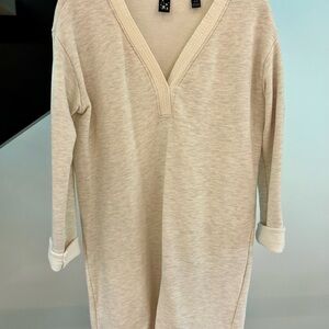 Scotch & Soda Cream Textured V-Neck Top